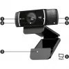 Logitech C922 1920 x 1080 pikselių USB juoda internetinė kamera