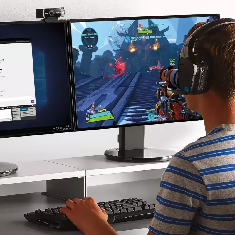Logitech C922 1920 x 1080 pikselių USB juoda internetinė kamera