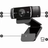 Logitech C922 1920 x 1080 pikselių USB juoda internetinė kamera