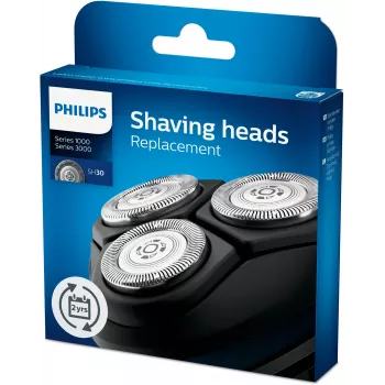 Atsarginės elektrinio barzdaskutės galvutės Philips SHAVER Series 3000 SH30/50 — 3 nerūdijančio plieno galvutės