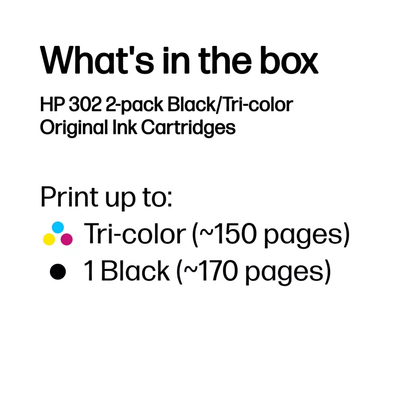 HP 302 2 vienetų juodos / trispalvės originalios rašalo kasetės
