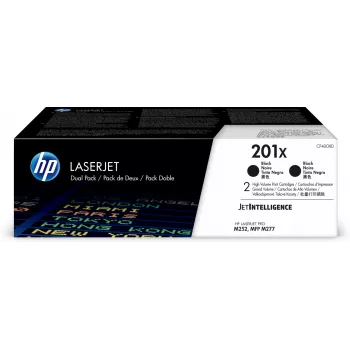 HP 201X 2 vnt. didelės talpos juodi originalūs LaserJet tonerio kasetės