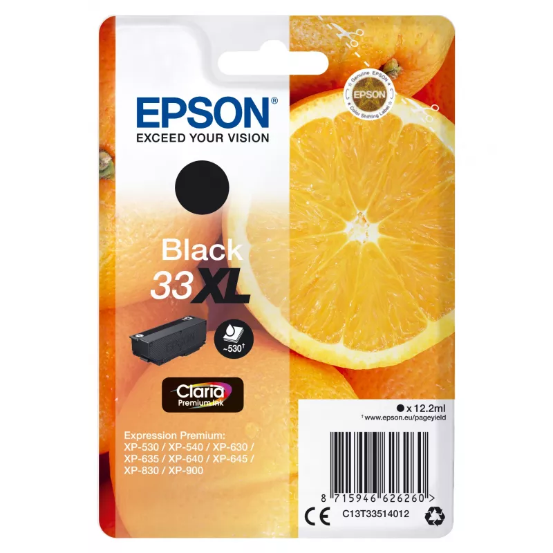 Epson Oranžinės Singlepack Juoda 33XL Claria Premium Ink