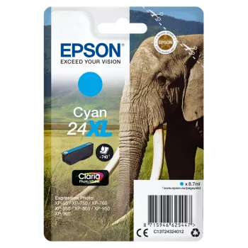 Epson Elephant vienetinis paketas Žydra 24XL Claria Photo HD rašalas