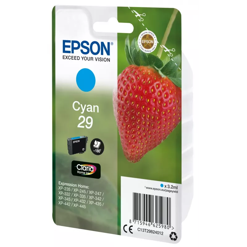 “Epson Strawberry” vienos pakuotės žydros spalvos 29 “Claria Home” rašalas