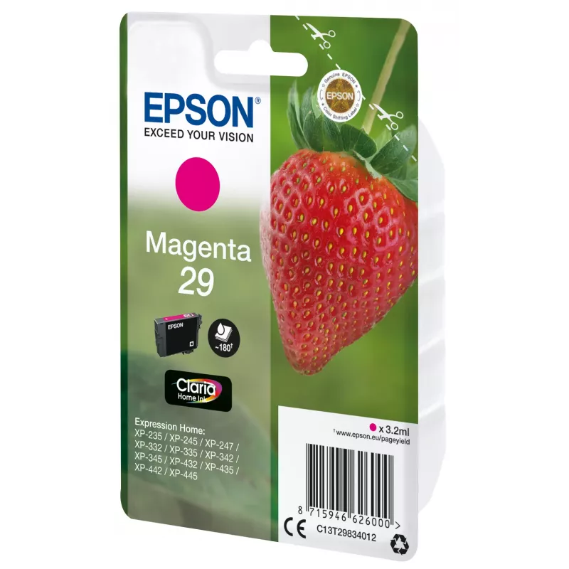 Epson Strawberry Singlepack Magenta 29 Claria Home rašalas