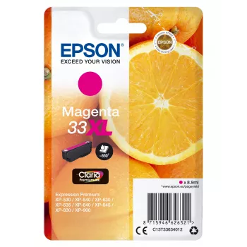 Epson 33XL rašalo kasetė, purpurinė, 650 puslapių, C13T33634012