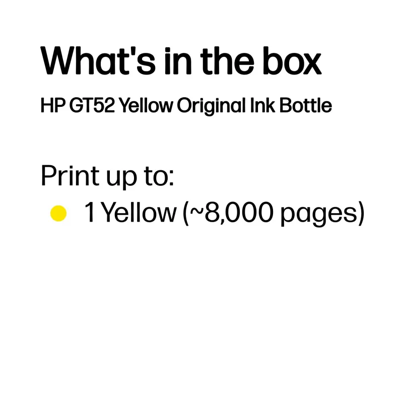 Originalius rašalo buteliukas HP GT52 geltonas