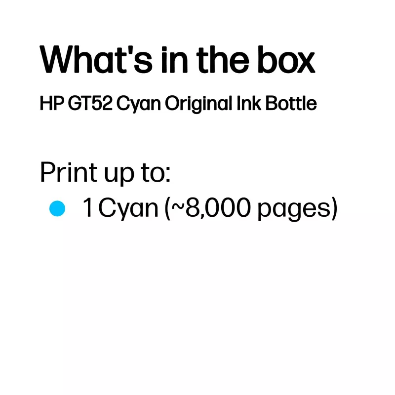 HP GT52 žydra Originali rašalo talpyklė