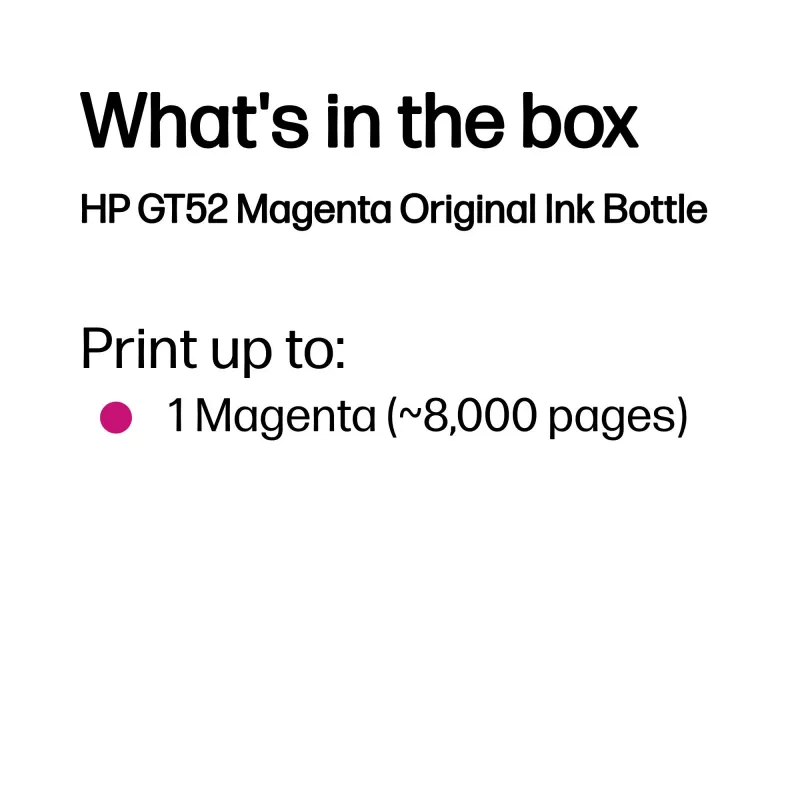 HP GT52 Magenta Originalius rašalo buteliukas