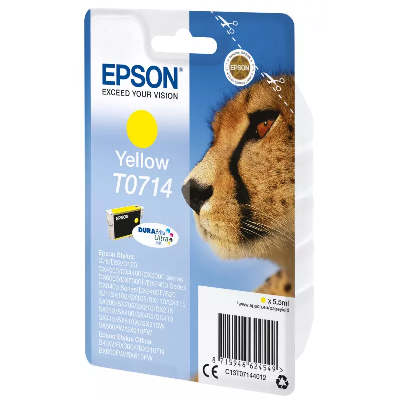 Epson Singlepack Geltona T0714 DURABrite Ultra Ink