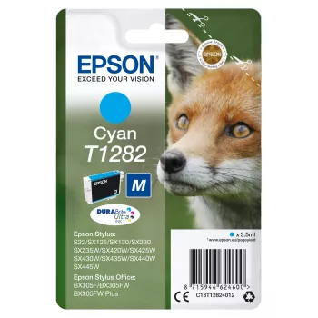 “Epson Fox” vienos pakuotės žalsvai mėlynas T1282 DURABrite Ultra rašalas, žalsvai mėlynas, 3,5 ml, 1 vnt., 260 puslapių