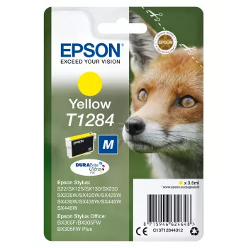 Epson Fox Singlepack Geltona T1284 DURABrite Ultra rašalas, Geltona, Pigmentinis rašalas, 3,5 ml, 1 vnt., 260 puslapių