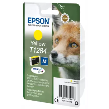 Epson Fox Singlepack Geltona T1284 DURABrite Ultra rašalas, Geltona, Pigmentinis rašalas, 3,5 ml, 1 vnt., 260 puslapių