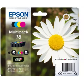 Epson 18 daugialypė pakuotė C13T18064012 rašalo kasetė, juoda, žydra, purpurinė, geltona