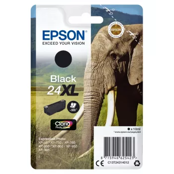 Epson Elephant Singlepack Juoda 24XL Claria Photo HD Ink
