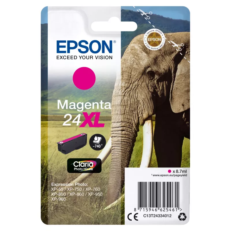 Kasetė Epson Magenta rašalas 24XL C13T24334012 Claria Photo HD