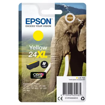 Epson Elephant Singlepack Geltona 24XL Claria Photo HD Ink