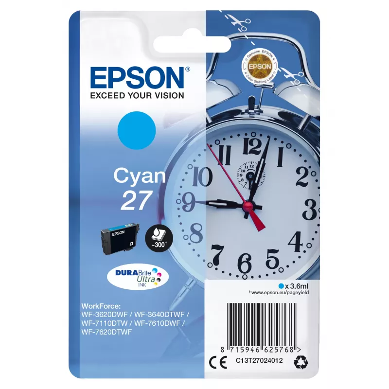 Epson Signalizacinis laikrodis Vienos pakuotės Žydra 27 DURABrite Ultra Rašalas