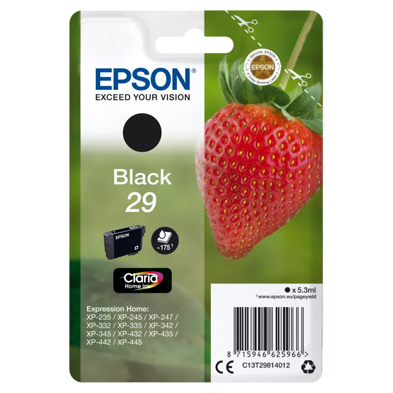 Epson Strawberry Singlepack Juoda 29 Claria Home Ink