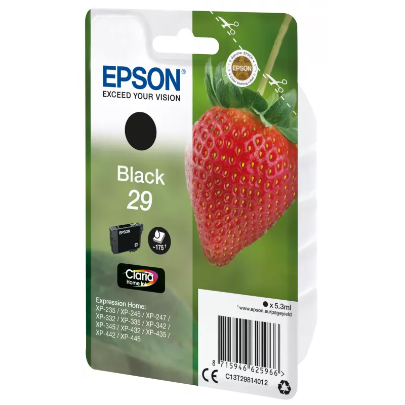 Epson Strawberry Singlepack Juoda 29 Claria Home Ink