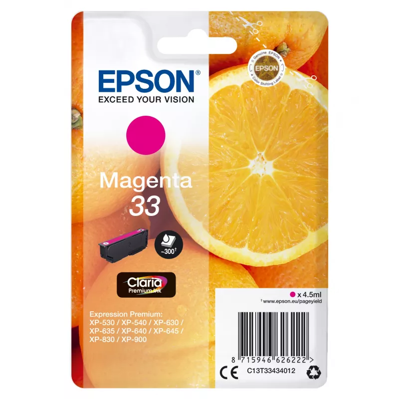 Epson Oranžinės Singlepack Magenta 33 Claria Premium Ink