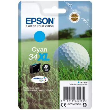 EPSON rašalo kasetė atskira pakuotė „Golf“ žydra 34XL DURABrite Ultra rašalas 10,8 ml