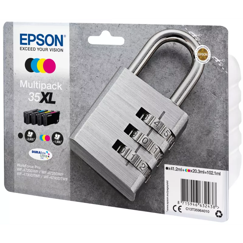 Epson Padlock Multipack 4 spalvos 35XL DURABrite Ultra rašalas