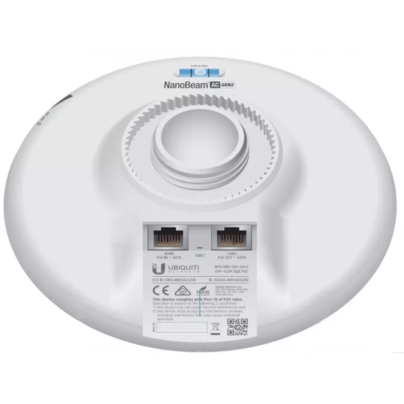 UBIQUITI NETWORKS prieigos taškas Nano Beam Ac Gen2 Nbe-5ac-gen2 Airmax Atheros MIPS 74kc balta