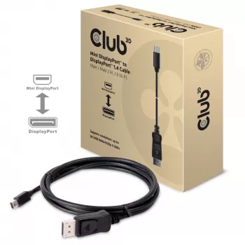 CLUB3D Mini DisplayPort į DisplayPort 1.4 HBR3 8K60Hz laidas, 2 metrai / 6.56 pėdos
