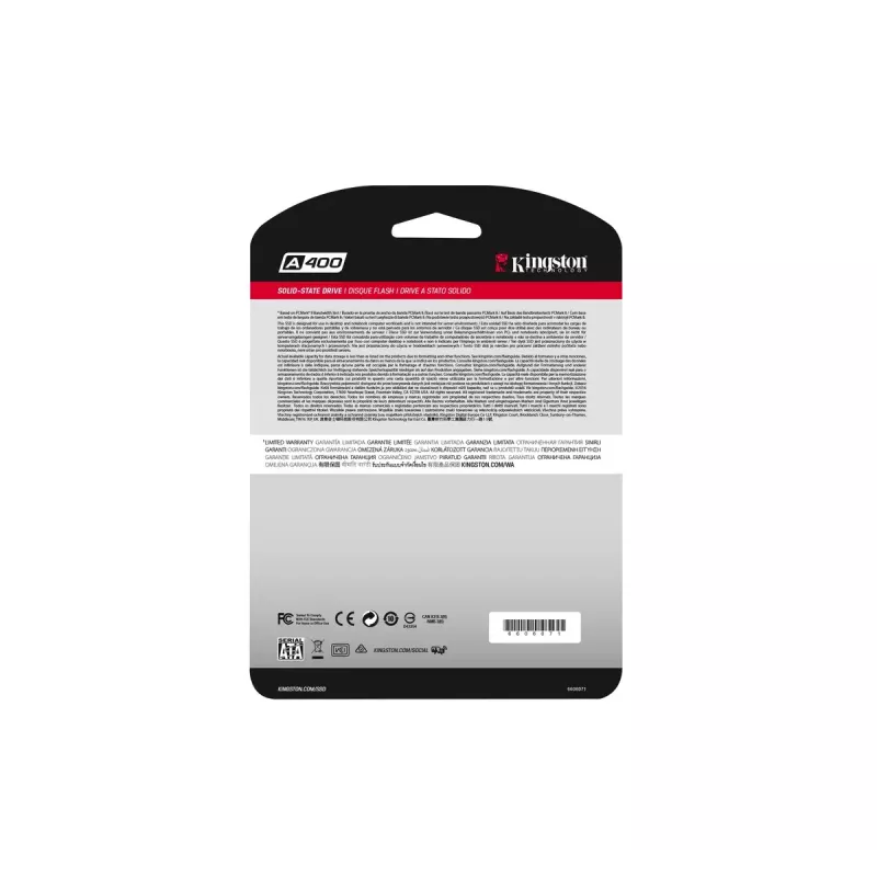Kingston Technology A400 480 GB 2,5 col. Serial ATA III TLC