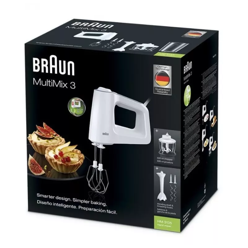 Braun HM 3135 WH Rankinis maišytuvas 500 W Pilka, Balta