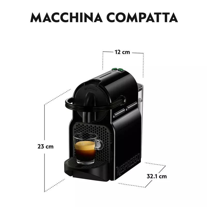 Kapsulinis espresso aparatas De’Longhi Inissia EN 80.BAE, Nespresso, 0,7 L vandens talpa, 19 barų, juodas