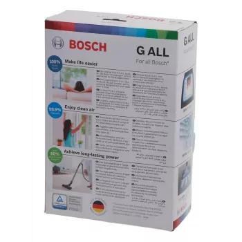 Dulkių siurblių priedas Bosch BBZ 41FGALL — 4 dulkių maišeliai ir 1 filtras, svoris 0,14 kg, kompaktiška pakuotė