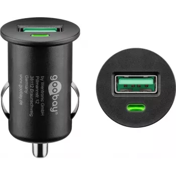 Transporto priemonės įkrovimo adapteris Goobay 18 W Quick Charge 3.0 juodas