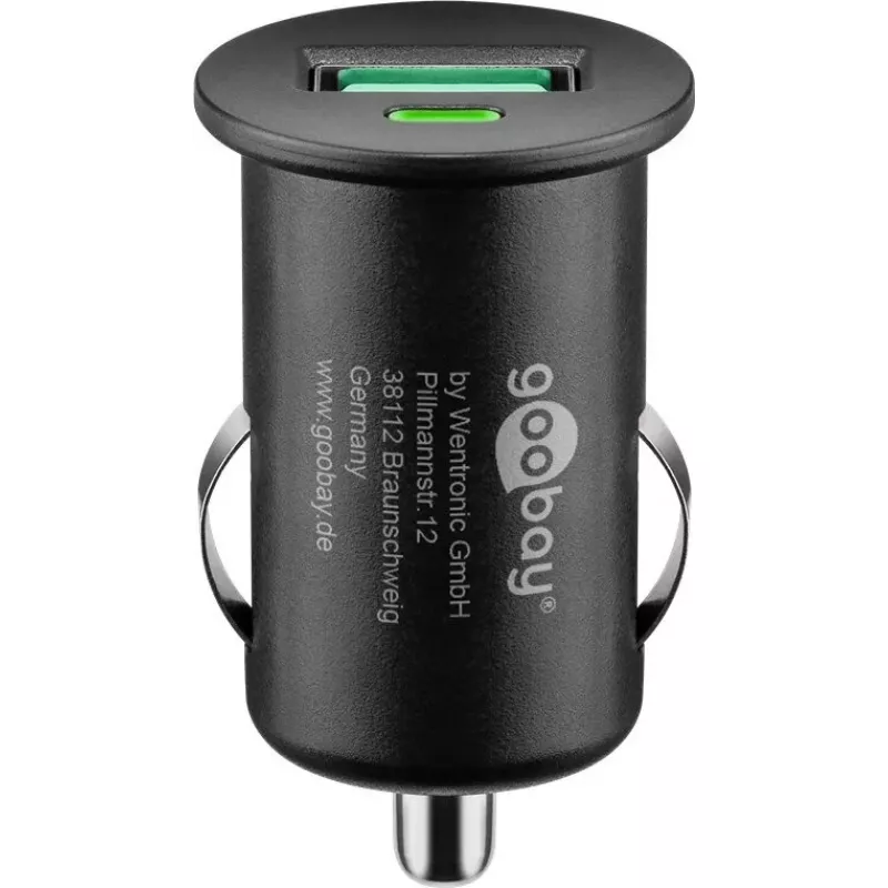 Transporto priemonės įkrovimo adapteris Goobay 18 W Quick Charge 3.0 juodas
