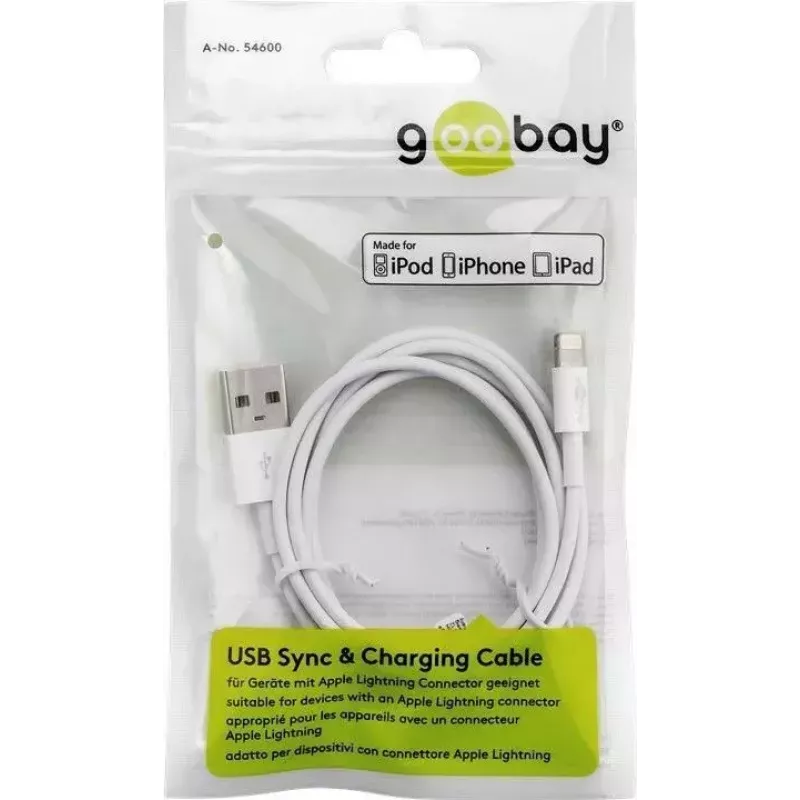 Lightning USB įkrovimo ir sinchronizavimo kabelis Goobay 72905