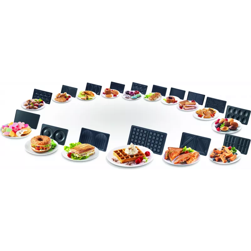 Sumuštinių keptuvė Tefal Snack Collection SW852D, 700 W, juoda, nerūdijantis plienas