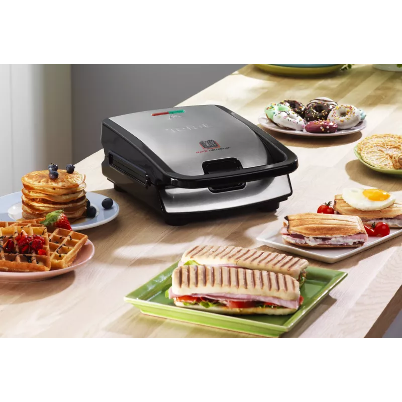 Sumuštinių keptuvė Tefal Snack Collection SW852D, 700 W, juoda, nerūdijantis plienas
