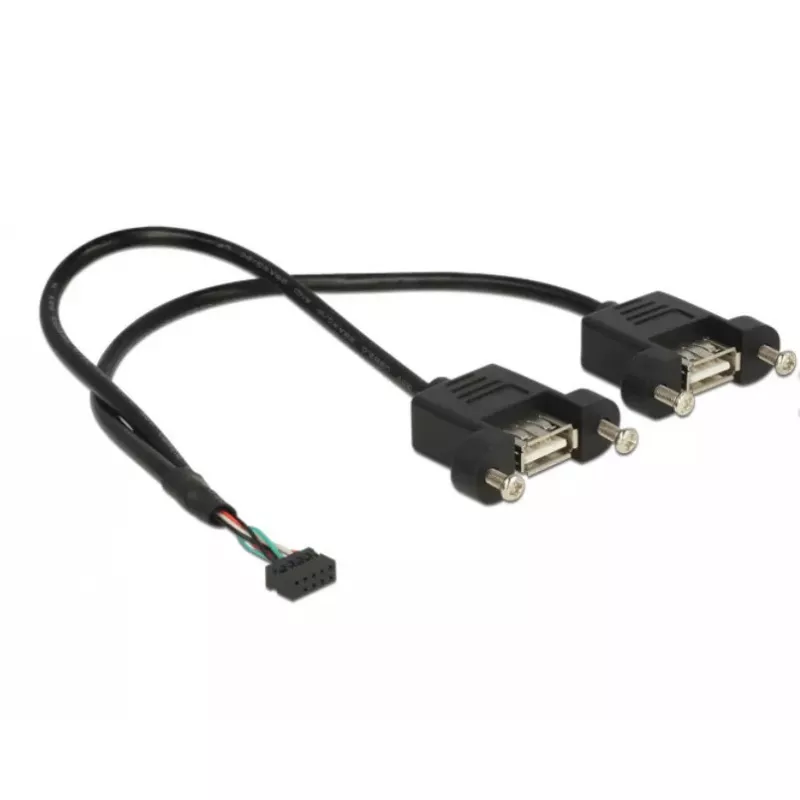 USB kabelis DeLOCK 84832 USB 2.0 0,25 m 2 x USB A juodas