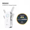 TP-Link RE650 tinklo stiprintuvas Tinklo siųstuvas Baltas 10, 100, 1000 Mbit/s