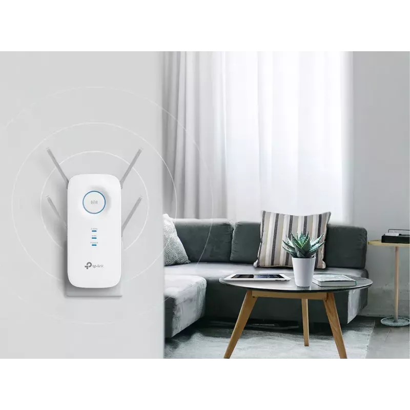 TP-Link RE650 tinklo stiprintuvas Tinklo siųstuvas Baltas 10, 100, 1000 Mbit/s