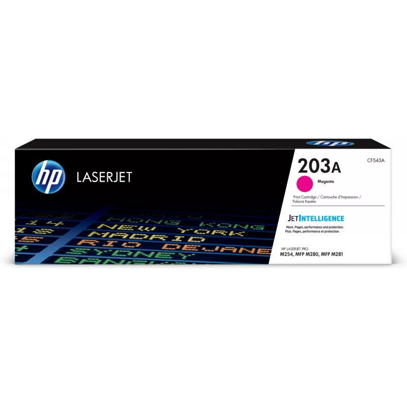 Tonerio kasetė HP CF543A 203A 1,3 tūkst. puslapių, rausvai raudona