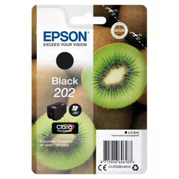 Rašalinė kasetė EPSON vienos pakuotės Kiwi Juoda 202 Claria Premium Ink 6,9 ml