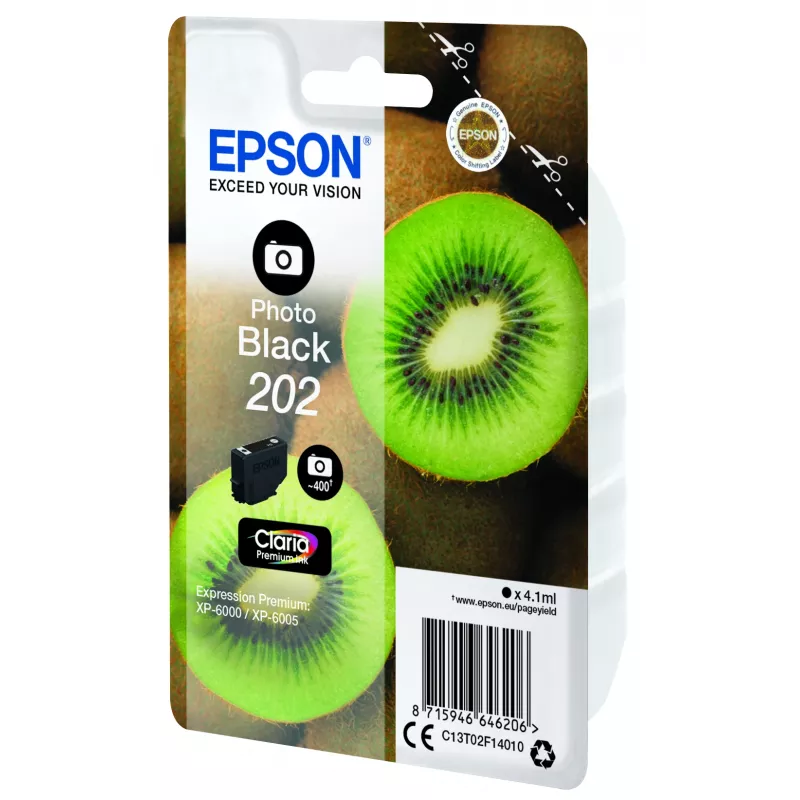 Epson 202 kasetė 4,1 ml nuotraukų juoda, skirta Expression Premium XP-6000, XP-6005, XP-6100, XP-6105