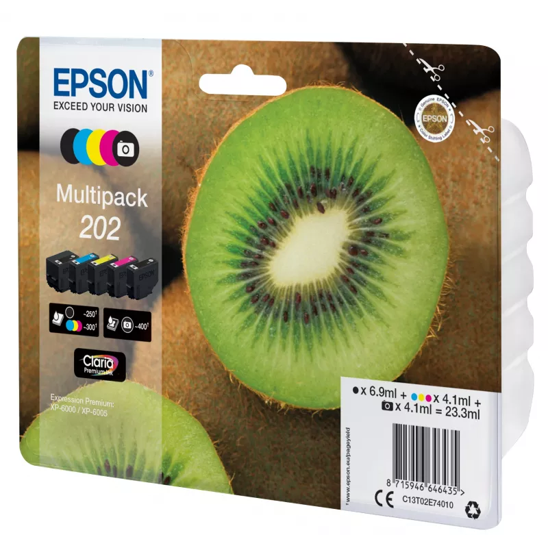 Epson Kiwi Multipack 5 spalvų 202 Claria Premium rašalas