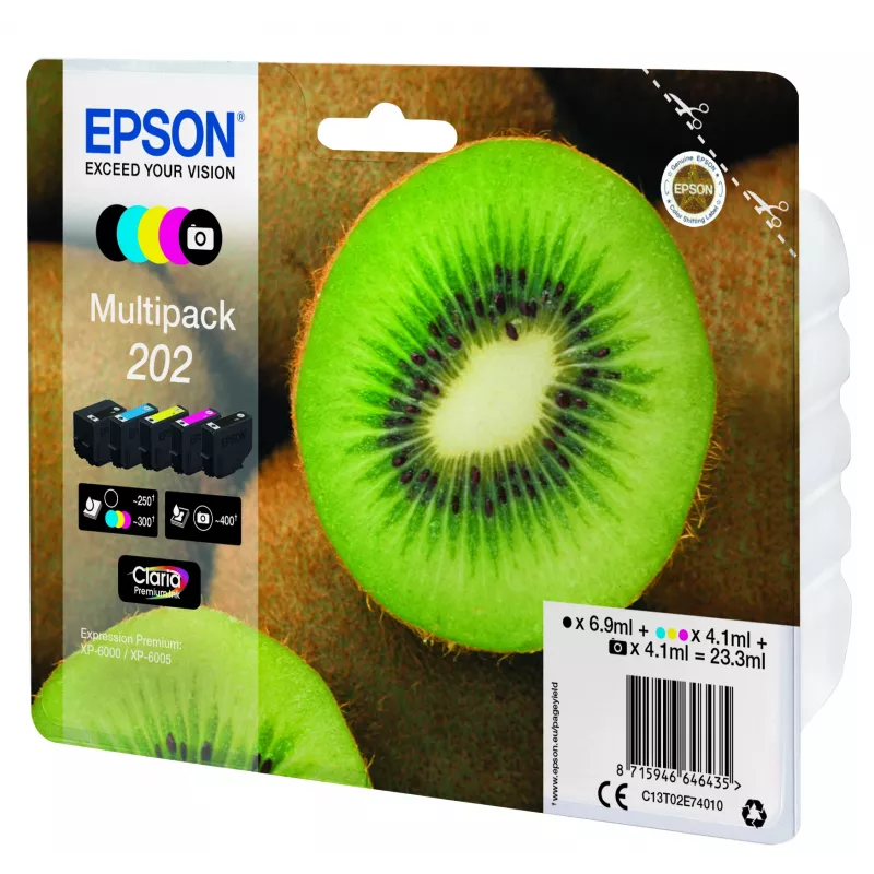 Epson Kiwi Multipack 5 spalvų 202 Claria Premium rašalas