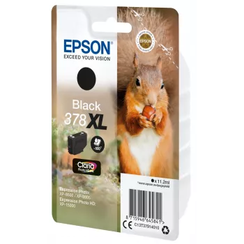 Epson Squirrel Singlepack Juoda 378XL Claria Photo HD Ink, High (XL) Yield, Juoda, pigmentinis rašalas, 11.2 ml, 1 vnt., 500 puslapių