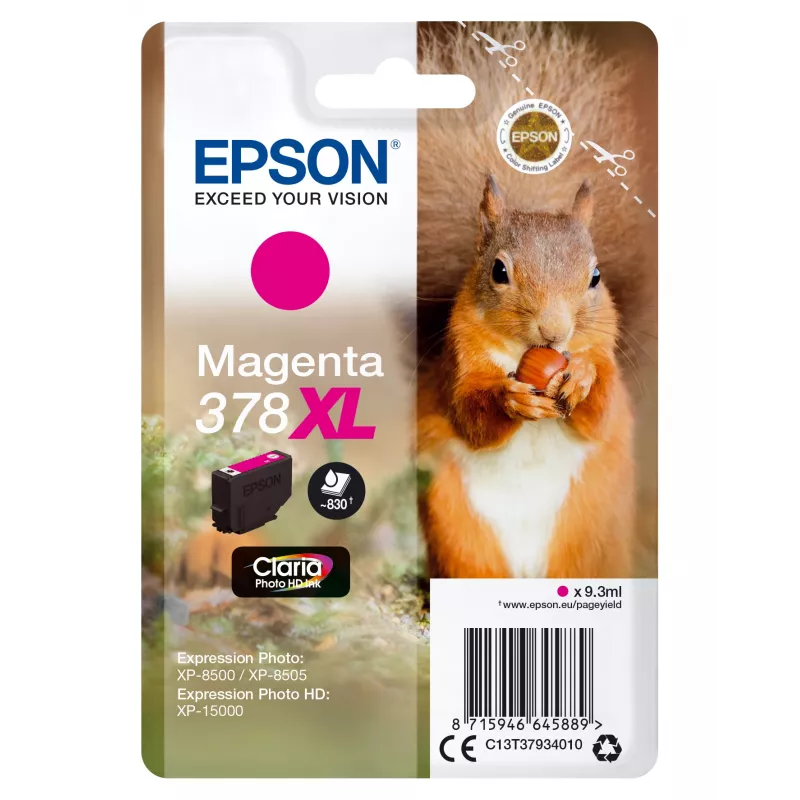 EPSON Singlepack Žydra 378XL Squirrel Clara Photo HD rašalo kasetė