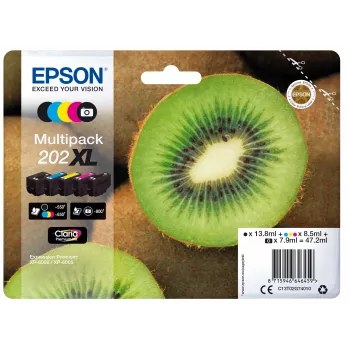 Epson Kiwi Multipack 5 spalvų 202XL Claria Premium rašalas